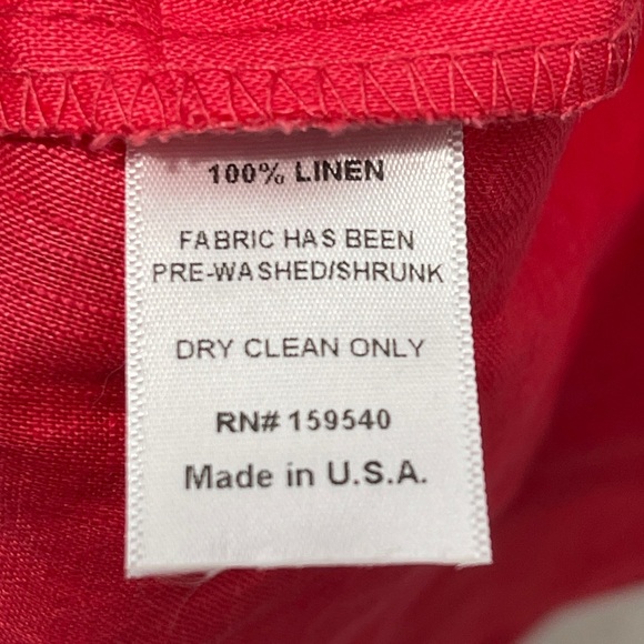 Lisa Bayne Watermelon Pink 100% Linen Top Folded Detail Size Medium Lagenlook - Picture 3 of 4